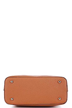 CUTE TASSEL ACCENT SATCHEL WITH LONG STRAP
