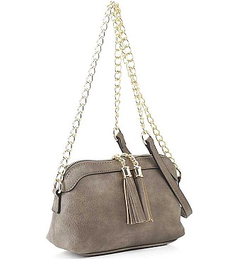STYLISH DOUBLE TASSEL LONG CHAIN CROSSBODY BAG