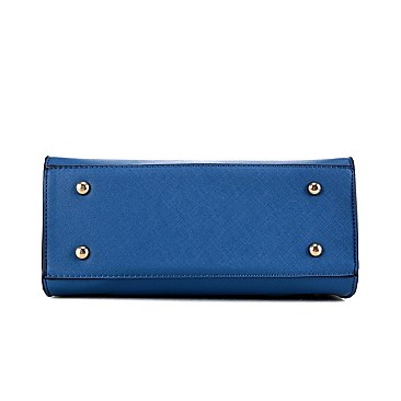 2-Way Medium Snake Print Padlock Accent Satchel