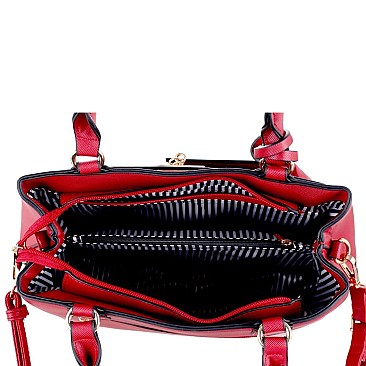 3 in 1 Tassel Accent Tote Cross Body Value SET