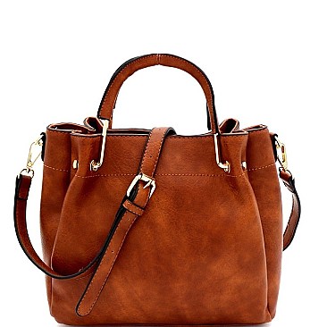 MEDIUM METAL HANDLE BUCKET SATCHEL