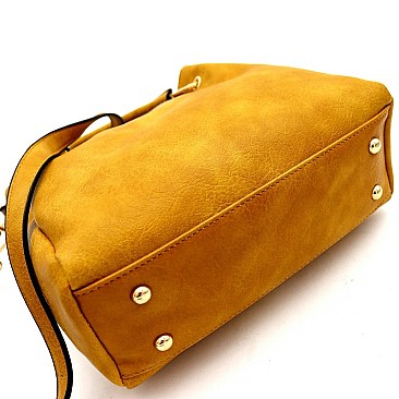 MEDIUM METAL HANDLE BUCKET SATCHEL