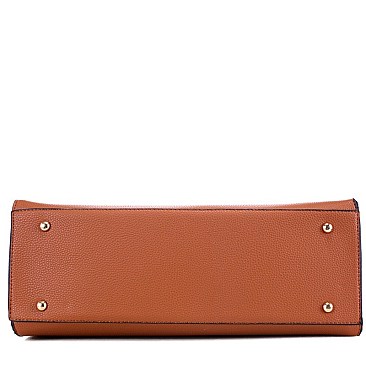 Large Snake Print Padlock Accent Tote Wallet SET