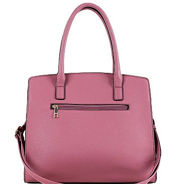 Structured Bow Accent Satchel Wallet SET