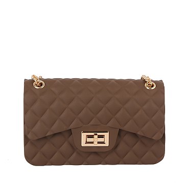 Quilt Embossed Jelly Candy Classic Shoulder Bag