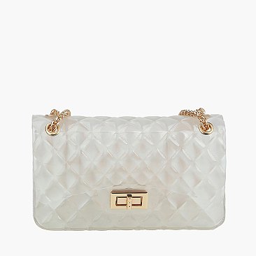Quilt Embossed Jelly Candy Classic Shoulder Bag