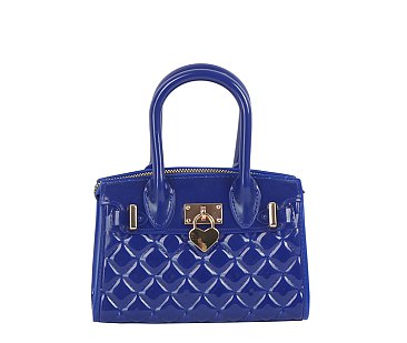 Heart Padlock Quilted Jelly Candy Satchel