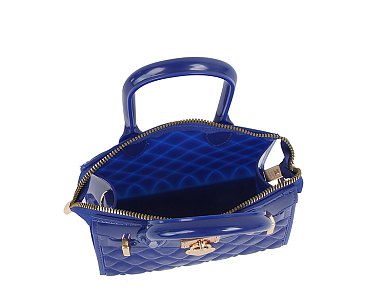 Heart Padlock Quilted Jelly Candy Satchel