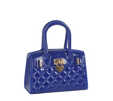 Heart Padlock Quilted Jelly Candy Satchel