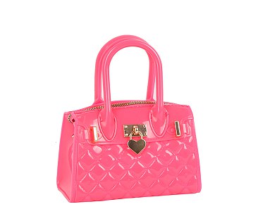 Heart Padlock Quilted Jelly Candy Satchel