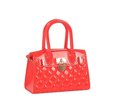 Heart Padlock Quilted Jelly Candy Satchel