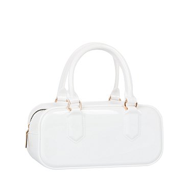 Glossy Top Handle Tote Satchel