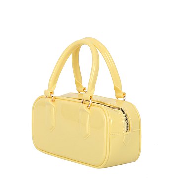 Glossy Top Handle Tote Satchel