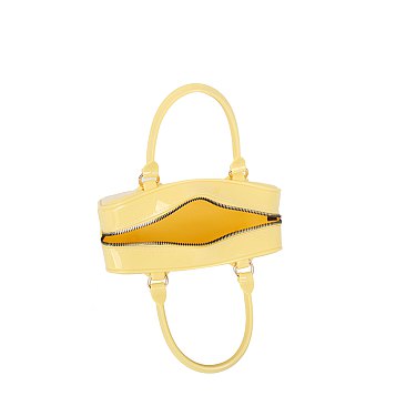 Glossy Top Handle Tote Satchel