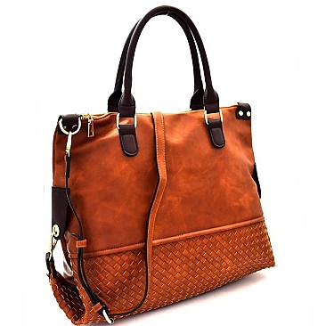 Woven Detail Large 2-Way Satchel MH-LH083