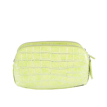 Silver Croc Crossbody Bag