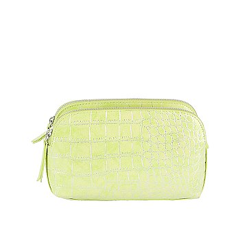 Silver Croc Crossbody Bag