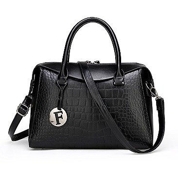Crocodile Boston Satchel Soft Touch Handbags