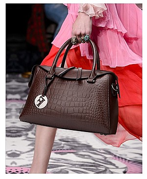 Crocodile Boston Satchel Soft Touch Handbags