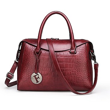 Crocodile Boston Satchel Soft Touch Handbags