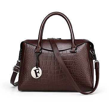 Crocodile Boston Satchel Soft Touch Handbags