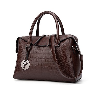 Crocodile Boston Satchel Soft Touch Handbags