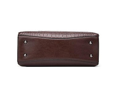 Crocodile Boston Satchel Soft Touch Handbags