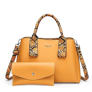 2 in 1 Triple Compartment Satchel & Wallet Set
