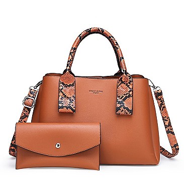 2 in 1 Triple Compartment Satchel & Wallet Set