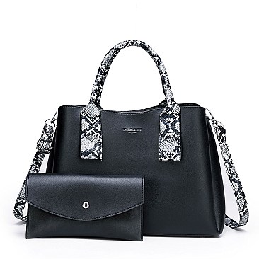 2 in 1 Triple Compartment Satchel & Wallet Set