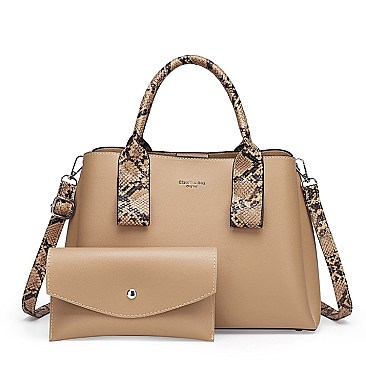 2 in 1 Triple Compartment Satchel & Wallet Set