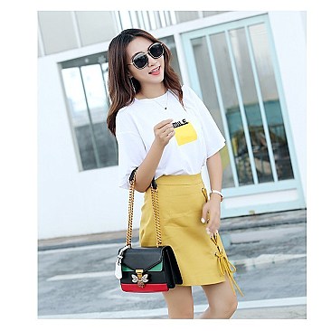 TQUEEN BEE ACCENT SHOULDER CROSSBODY BAG