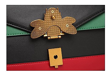 TQUEEN BEE ACCENT SHOULDER CROSSBODY BAG