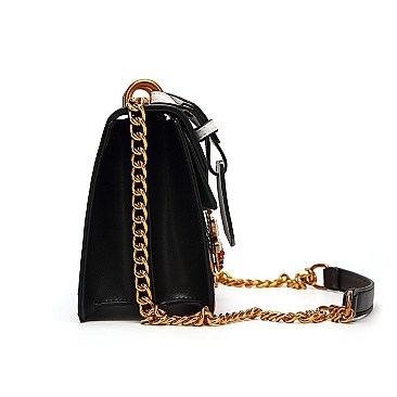 TQUEEN BEE ACCENT SHOULDER CROSSBODY BAG