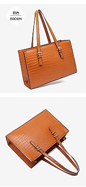3 IN 1 CROCODILE PRINT SATCHEL CLUTCH SET