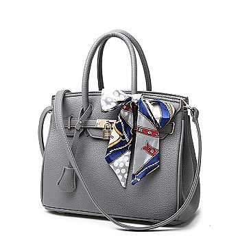 2-Way Padlock Accent Structured Satchel