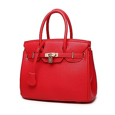 2-Way Padlock Accent Structured Satchel