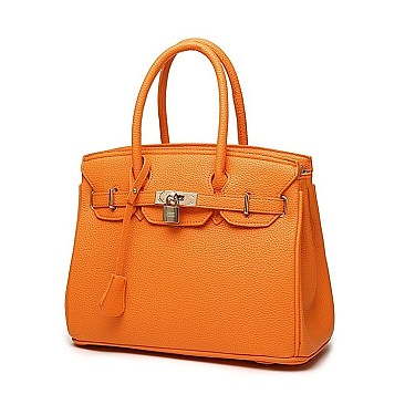 2-Way Padlock Accent Structured Satchel