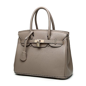 2-Way Padlock Accent Structured Satchel