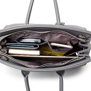 2-Way Padlock Accent Structured Satchel