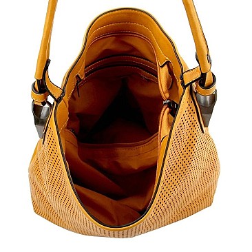 TWO WAY LASER CUT DETAIL HOBO BAG
