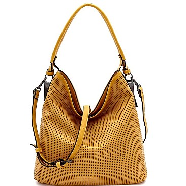 TWO WAY LASER CUT DETAIL HOBO BAG