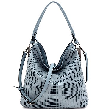 TWO WAY LASER CUT DETAIL HOBO BAG