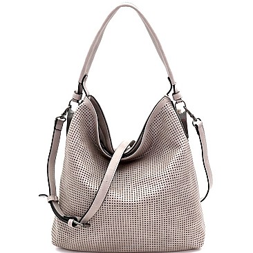TWO WAY LASER CUT DETAIL HOBO BAG