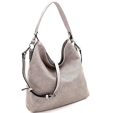 TWO WAY LASER CUT DETAIL HOBO BAG