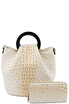 2 IN 1 STYLISH CROC PRINT SATCHEL