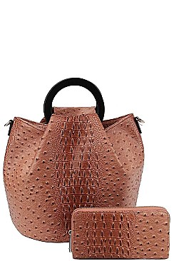 2 IN 1 STYLISH CROC PRINT SATCHEL