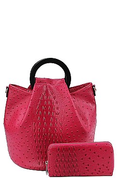 2 IN 1 STYLISH CROC PRINT SATCHEL
