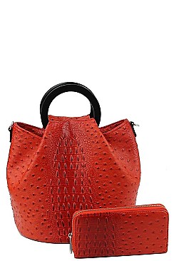 2 IN 1 STYLISH CROC PRINT SATCHEL