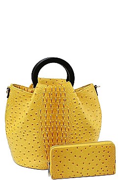 2 IN 1 STYLISH CROC PRINT SATCHEL